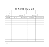 월추가예산승인신청서 월추가예산승인신청서